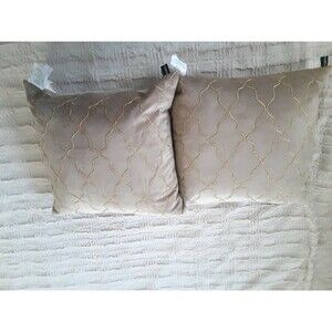 Rodeo Home Geometric Brown and Gold Set of 2 Square Pillows 20x20